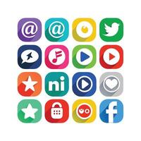 Social Media Icon Set Collection for websites and mobile applications. vector