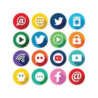 Social Media Icon Set Collection for websites and mobile applications. vector