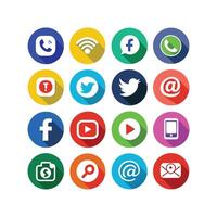 Social Media Icon Set Collection for websites and mobile applications. vector
