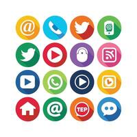 Social Media Icon Set Collection for websites and mobile applications. vector