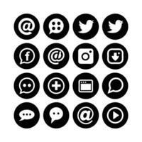 Social Media Icon Set Collection for websites and mobile applications. vector