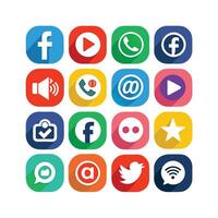 Social Media Icon Set Collection for websites and mobile applications. vector