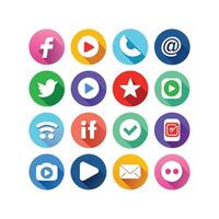 Social Media Icon Set Collection for websites and mobile applications. vector