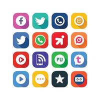 Social Media Icon Set Collection for websites and mobile applications. vector