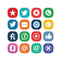 Social Media Icon Set Collection for websites and mobile applications. vector