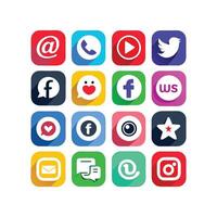 Social Media Icon Set Collection for websites and mobile applications. vector