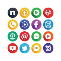 Social Media Icon Set Collection for websites and mobile applications. vector