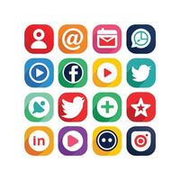 Social Media Icon Set Collection for websites and mobile applications. vector
