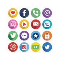 Social Media Icon Set Collection for websites and mobile applications. vector