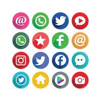 Social Media Icon Set Collection for websites and mobile applications. vector