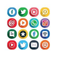 Social Media Icon Set Collection for websites and mobile applications. vector