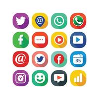 Social Media Icon Set Collection for websites and mobile applications. vector