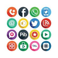 Social Media Icon Set Collection for websites and mobile applications. vector