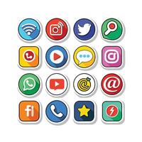 Social Media Icon Set Collection for websites and mobile applications. vector