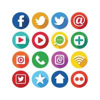 Social Media Icon Set Collection for websites and mobile applications. vector