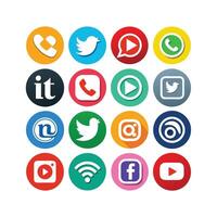 Social Media Icon Set Collection for websites and mobile applications. vector