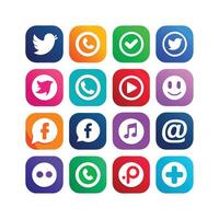 Social Media Icon Set Collection for websites and mobile applications. vector
