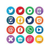 Social Media Icon Set Collection for websites and mobile applications. vector