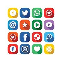 Social Media Icon Set Collection for websites and mobile applications. vector