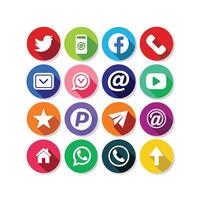 Social Media Icon Set Collection for websites and mobile applications. vector