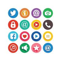 Social Media Icon Set Collection for websites and mobile applications. vector