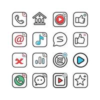 Social Media Icon Set Collection for websites and mobile applications. vector