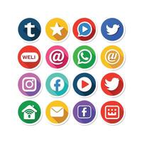 Social Media Icon Set Collection for websites and mobile applications. vector