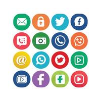Social Media Icon Set Collection for websites and mobile applications. vector