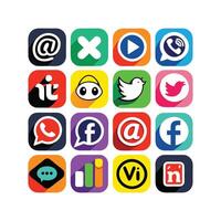Social Media Icon Set Collection for websites and mobile applications. vector