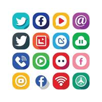 Social Media Icon Set Collection for websites and mobile applications. vector