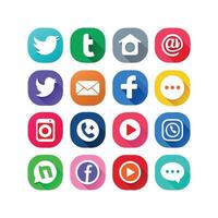 Social Media Icon Set Collection for websites and mobile applications. vector