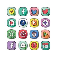 Social Media Icon Set Collection for websites and mobile applications. vector
