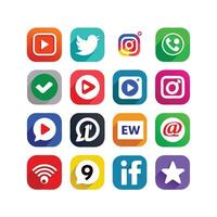 Social Media Icon Set Collection for websites and mobile applications. vector