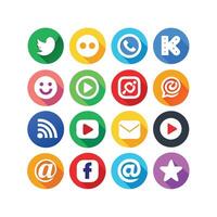 Social Media Icon Set Collection for websites and mobile applications. vector