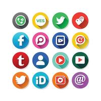 Social Media Icon Set Collection for websites and mobile applications. vector