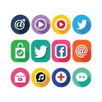 Social Media Icon Set Collection for websites and mobile applications. vector