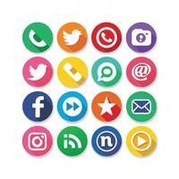 Social Media Icon Set Collection for websites and mobile applications. vector