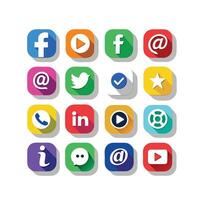 Social Media Icon Set Collection for websites and mobile applications. vector