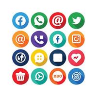 Social Media Icon Set Collection for websites and mobile applications. vector