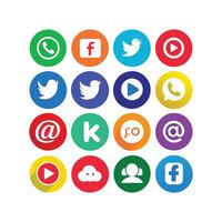 Social Media Icon Set Collection for websites and mobile applications. vector