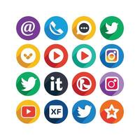 Social Media Icon Set Collection for websites and mobile applications. vector