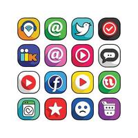 Social Media Icon Set Collection for websites and mobile applications. vector