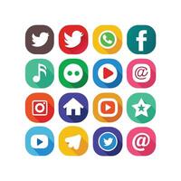 Social Media Icon Set Collection for websites and mobile applications. vector