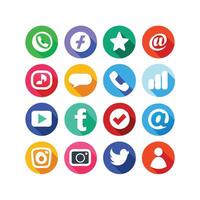 Social Media Icon Set Collection for websites and mobile applications. vector