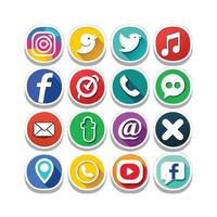 Social Media Icon Set Collection for websites and mobile applications. vector