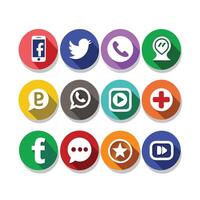 Social Media Icon Set Collection for websites and mobile applications. vector