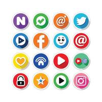 Social Media Icon Set Collection for websites and mobile applications. vector