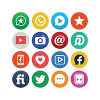 Social Media Icon Set Collection for websites and mobile applications. vector