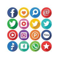 Social Media Icon Set Collection for websites and mobile applications. vector
