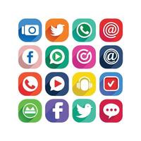Social Media Icon Set Collection for websites and mobile applications. vector